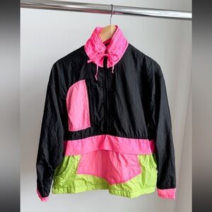 $13 AS IS Vtg 90s Neon Ingear Windbreaker Gorpcore Vibe M 23 x 24.25